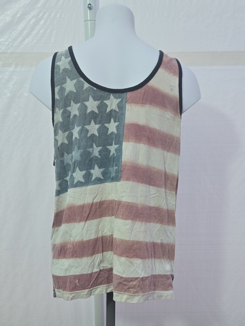 American Eagle Outfitters Men's American Flag Tank Top - Faded Red, Blue, White